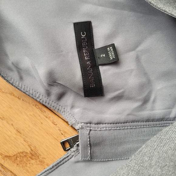 Banana Republic Gray Sleeveless Pencil Sheath Dress V Neck 2 - Picture 3 of 16